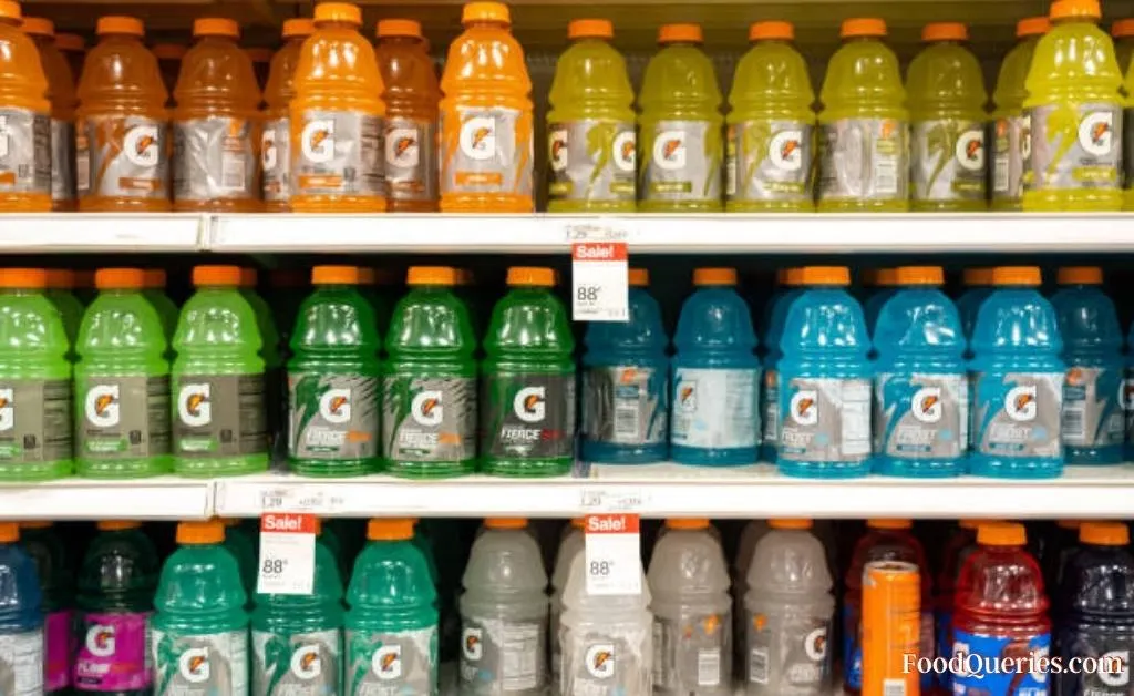 different flavours of gatorade in the shelf