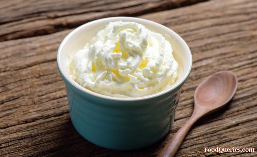whipped cream with spoon